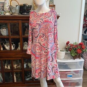 Tommy Hilfiger Multicolor Paisley Long Sleeve Dress